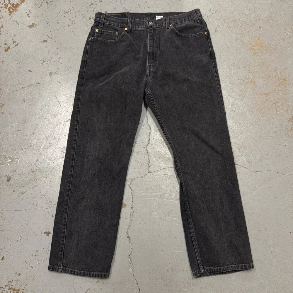 Vintage Levi's 505 Regular Fit Jeans Black Straight Leg Denim 00505-0260 36 x 29
